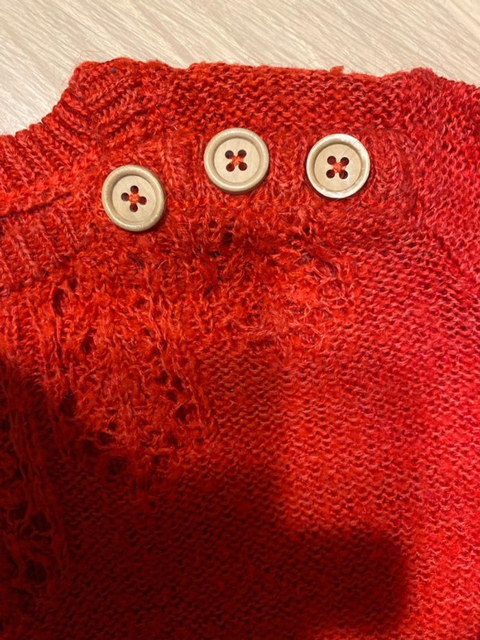 Pull neuf cyrillus rouge laine mohair - photo numéro 3