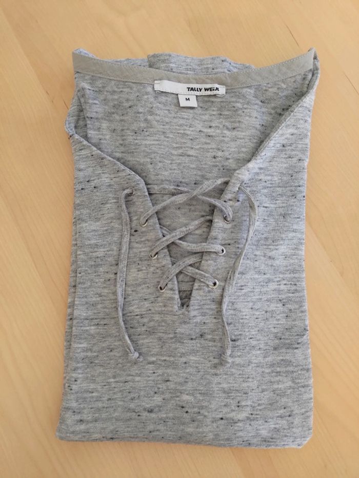 Tally Weijl t-shirt manches longues gris M - photo numéro 4