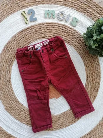 Pantalon bordeaux - Gémo - 12 mois