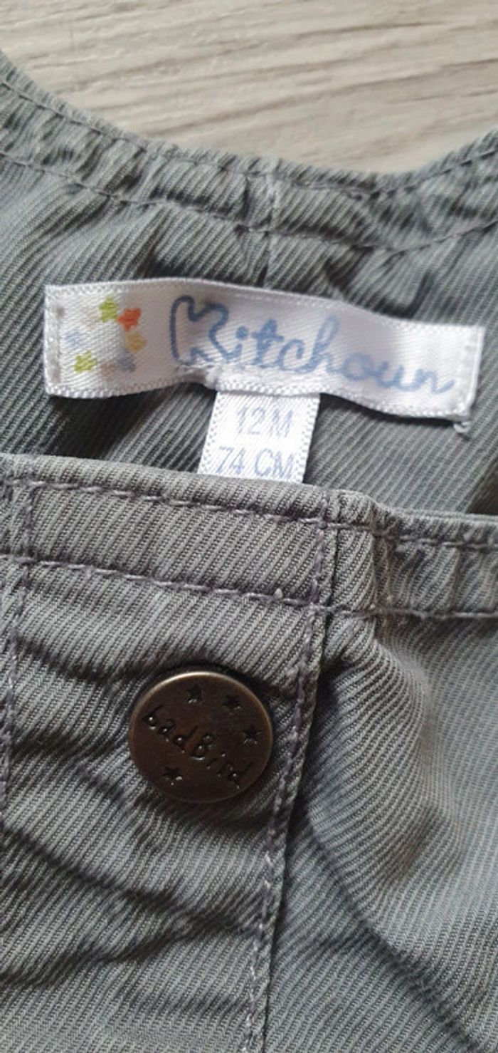 Salopette 12mois garçon 74cm kiabi gris - photo numéro 2