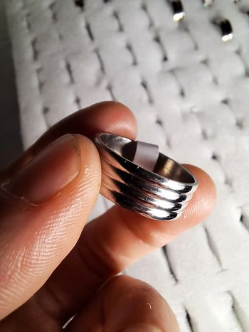 Bague acier inoxydable argentée