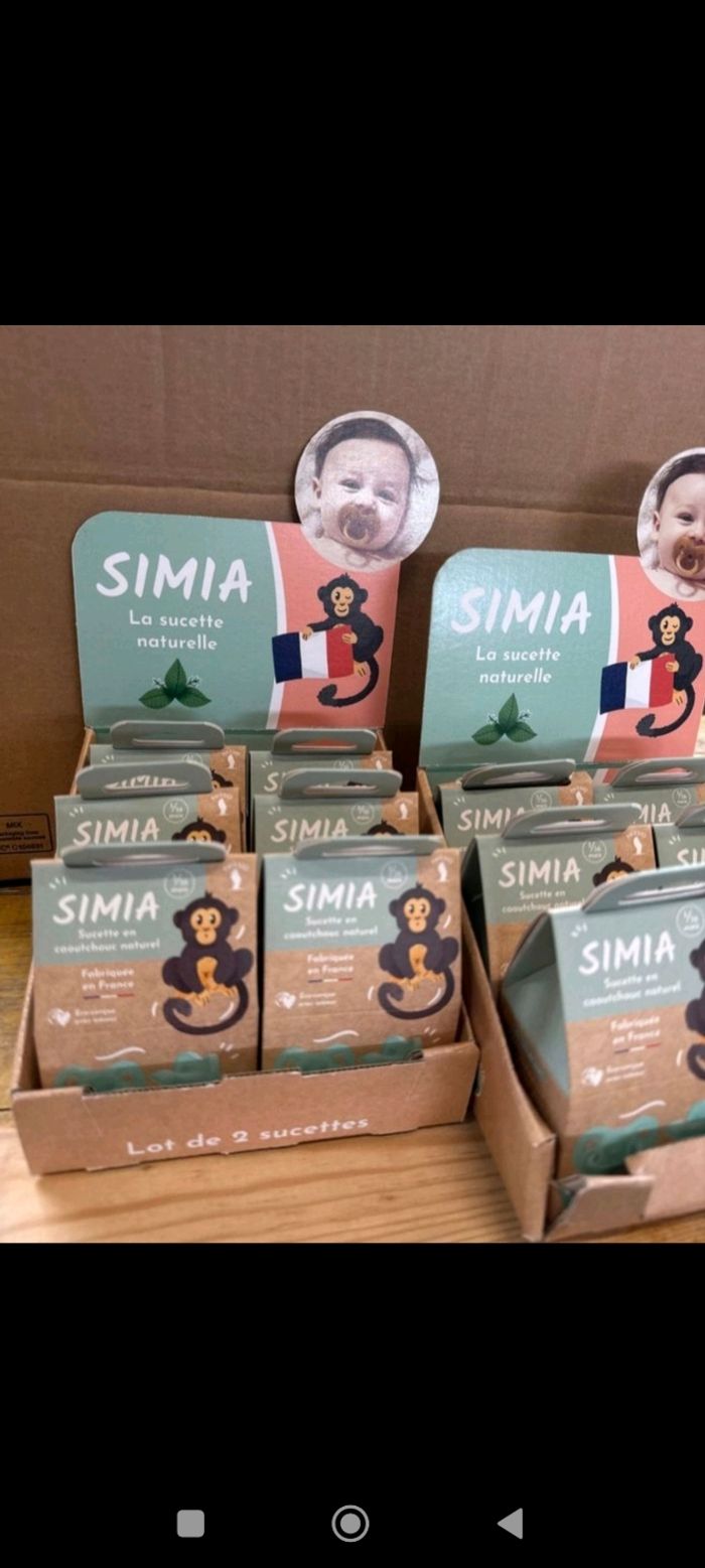 2 Sucette Simia silicone naturel