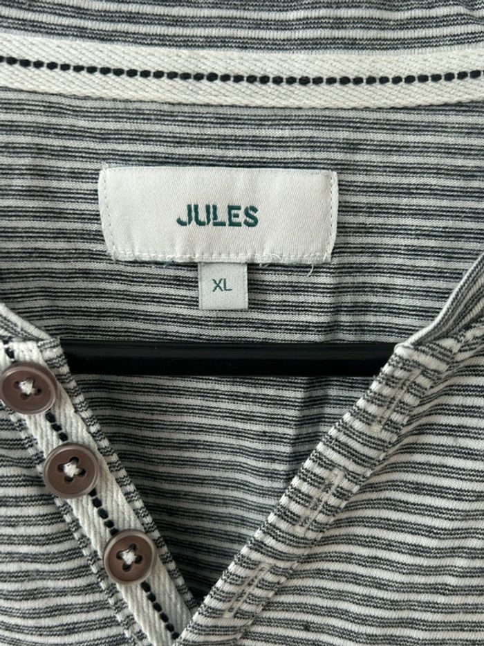 T-shirt à manches longues en coton - blanc et noir à rayures - taille xl Jules - photo numéro 3