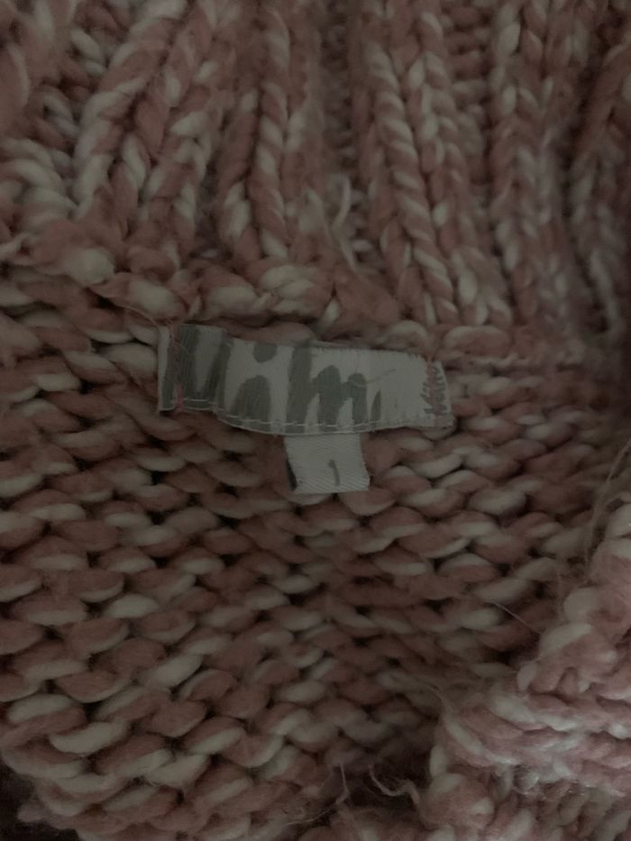 Veste courte épaisse Mim taille 36 rose grosse maille bon état - photo numéro 9