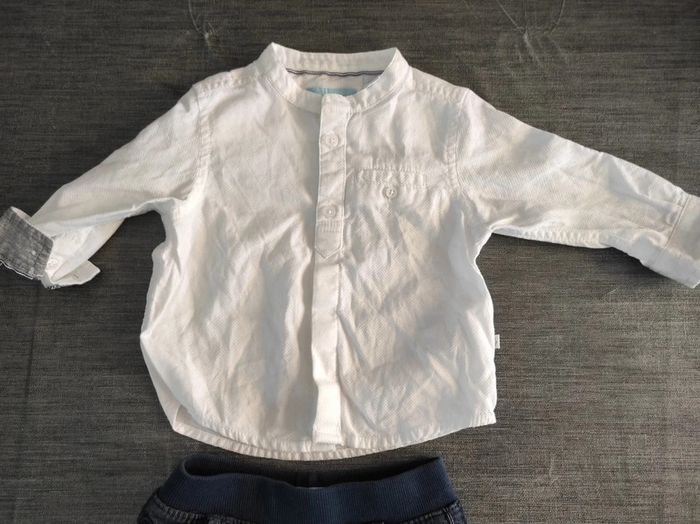 Pantalon velours et chemise Obaibi 6 mois - photo numéro 2