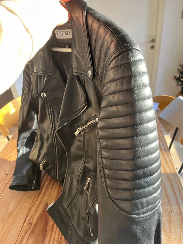 Perfecto cuir véritable Blue Welford - photo numéro 14