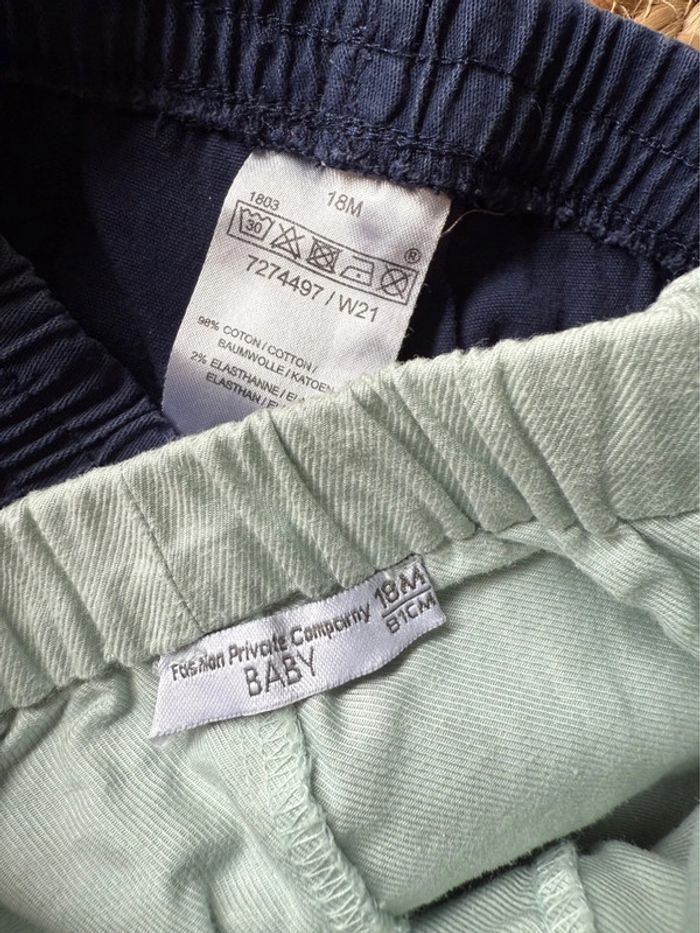 Lot de 2 pantalons fille - taille 18 mois - photo numéro 2