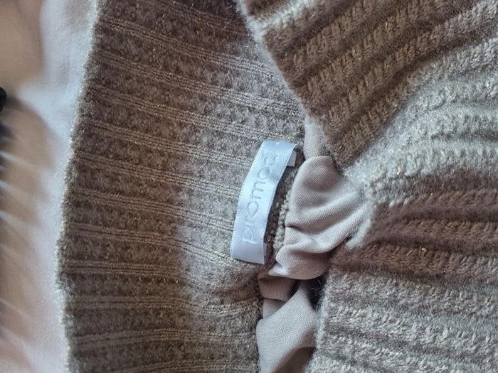 Jupe trapèze mohair en maille beige - photo numéro 7