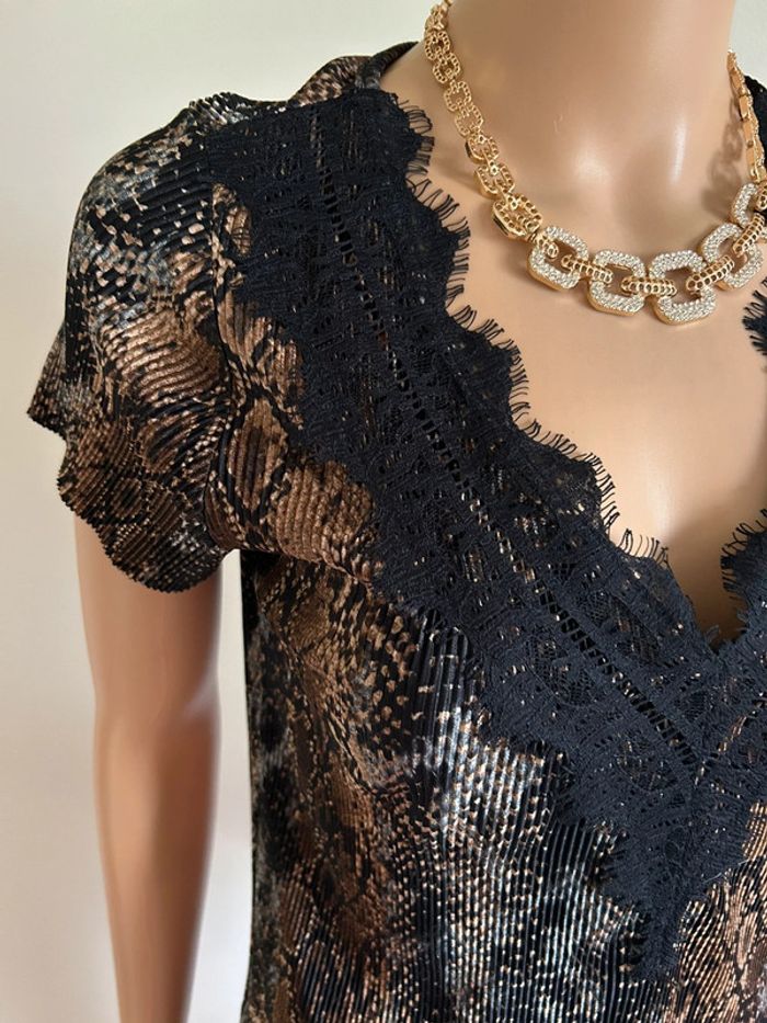 Blouse imprimée à manches courtes Morgan taille XS jamais portée - photo numéro 5