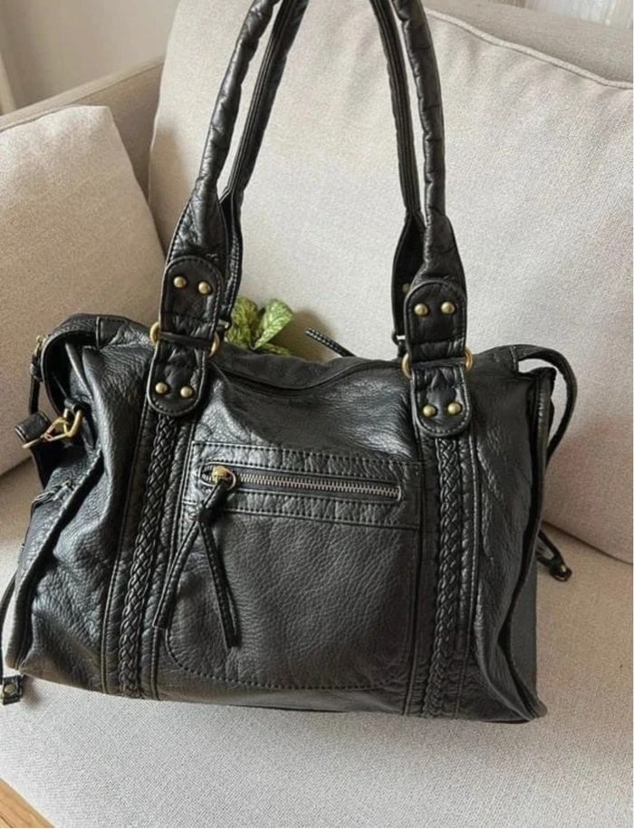 Sac Vintage Y2k Sac À Main Bandoulière Sac De Cours Noir Femme Mode - photo numéro 5