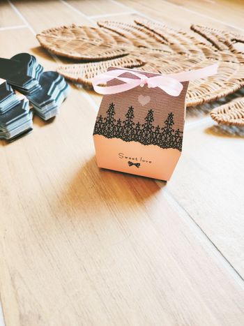 🎊Lot de 60 Boîtes/ contenants à dragées rose et noir Sweet love avec rubans neuves