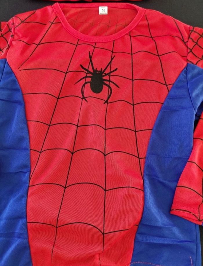 Deguisement spiderman bleu et rouge + cagoule Taille 3-6ans - photo numéro 4