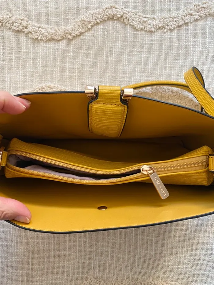 Sac à main jaune moutarde  tom&eva - photo numéro 6