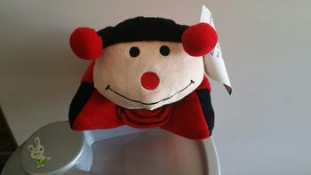 Coussin/oreiller et plaid coccinelle