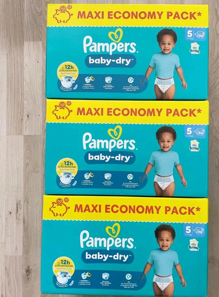 Lot 3 cartons pampers taille 5