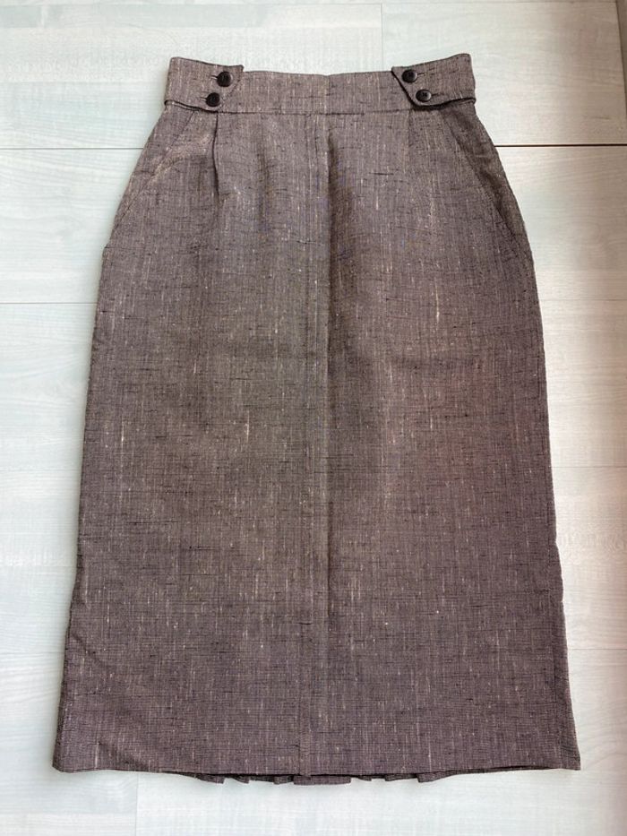 Jupe crayon gris Chiné verdosa