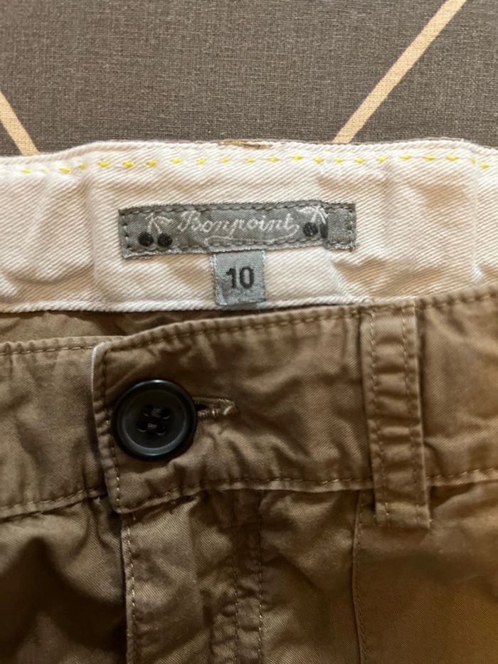 Pantalon droit en toile de coton tabac 10 ans - Bonpoint - photo numéro 5