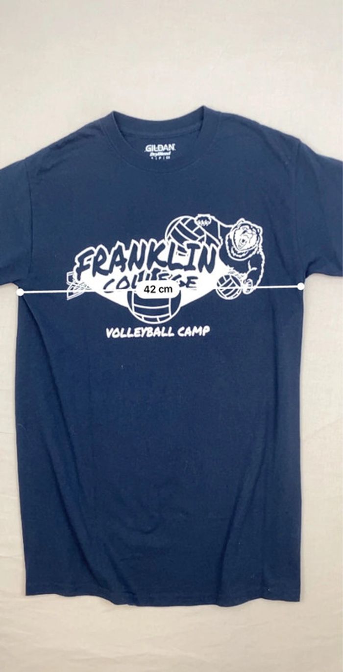 t-shirt imprimé sport USA Franklin College, bleu marine, homme, taille S - photo numéro 5