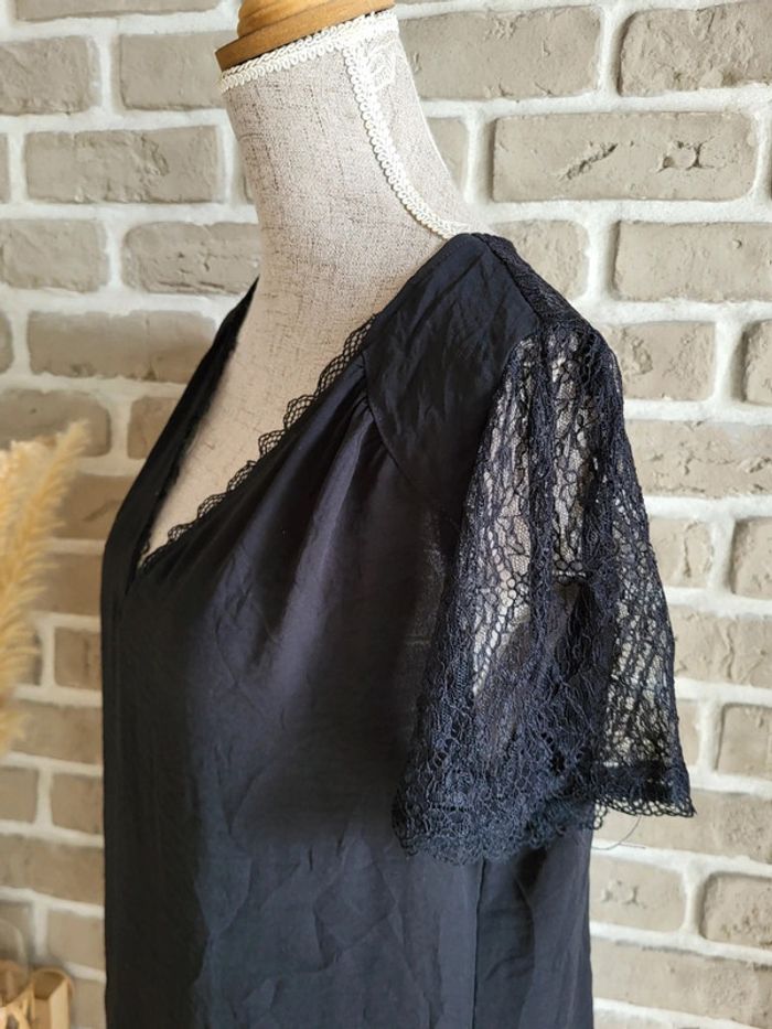 T-shirt noir à dentelle Kiabi - photo numéro 7