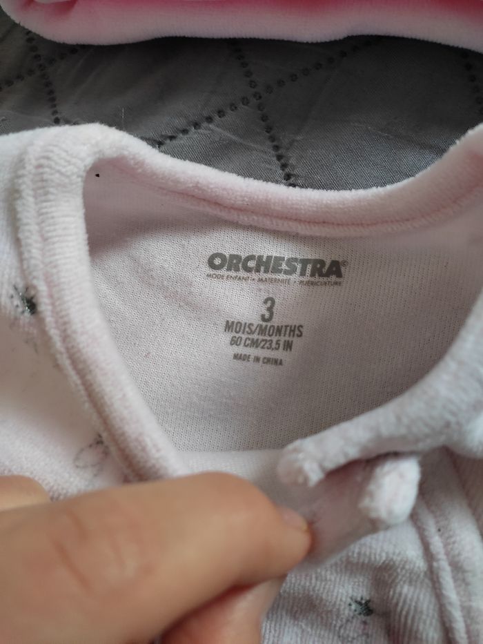 Pyjama et Bonnet velours 3 mois - photo numéro 3