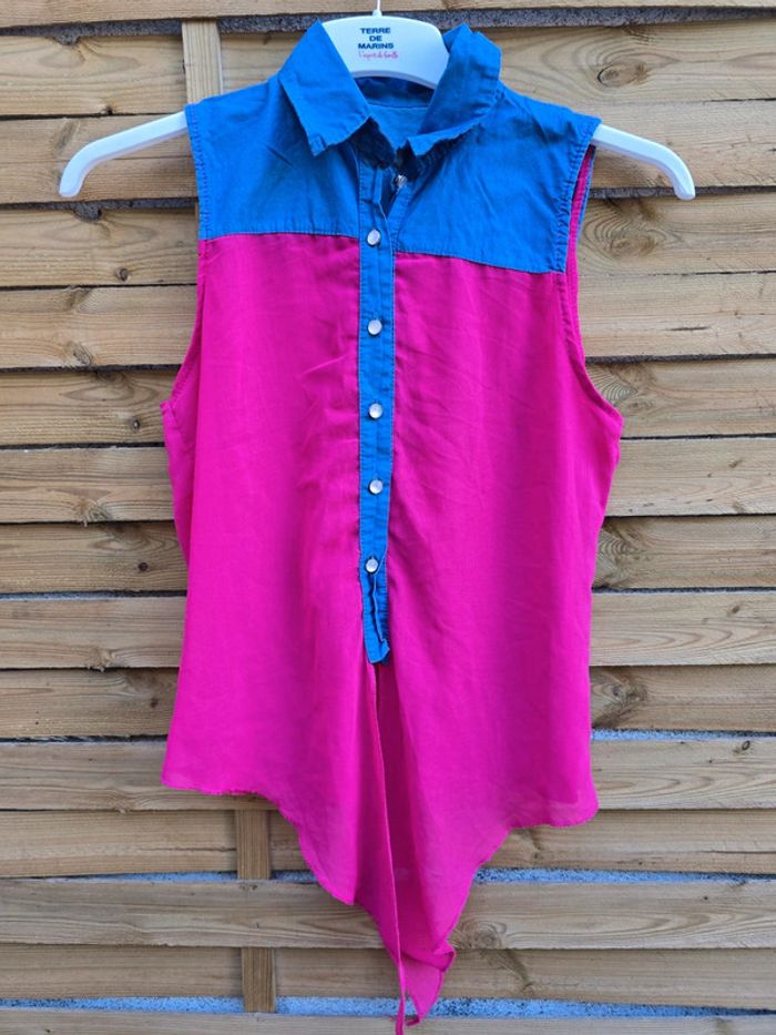 Chemisier voilage à nouer 🍒vintage y2k🍒taille unique - photo numéro 3
