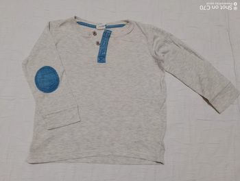 H&M haut t shirt manches longues gris