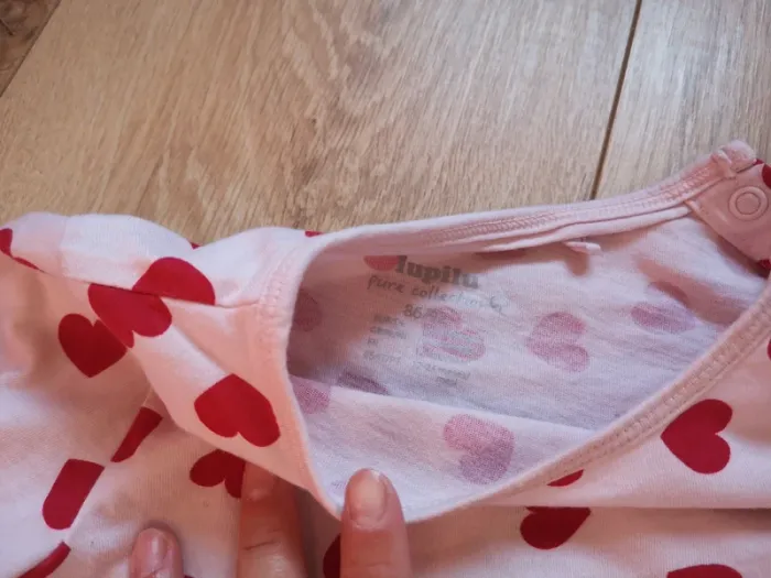 Tee shirt manches longues rose à cœurs 2 ans lupilu - photo numéro 2