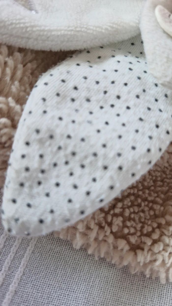 Doudou plat unicef beige et blanc - photo numéro 5