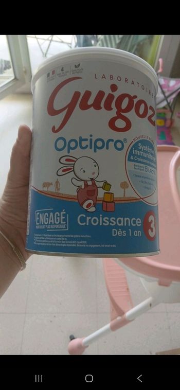 Lait infantile guigoz optipro 3eme age