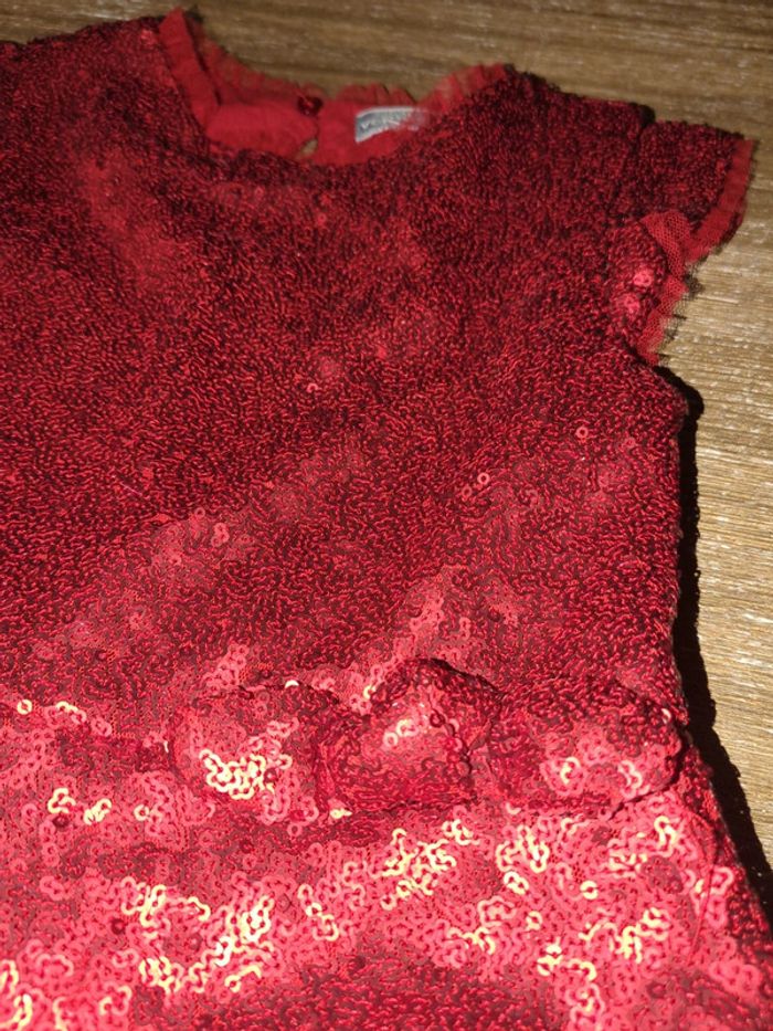 Robe soirée fête Noël  Vertbaudet neuve 5 ans sequins paillettes - photo numéro 2