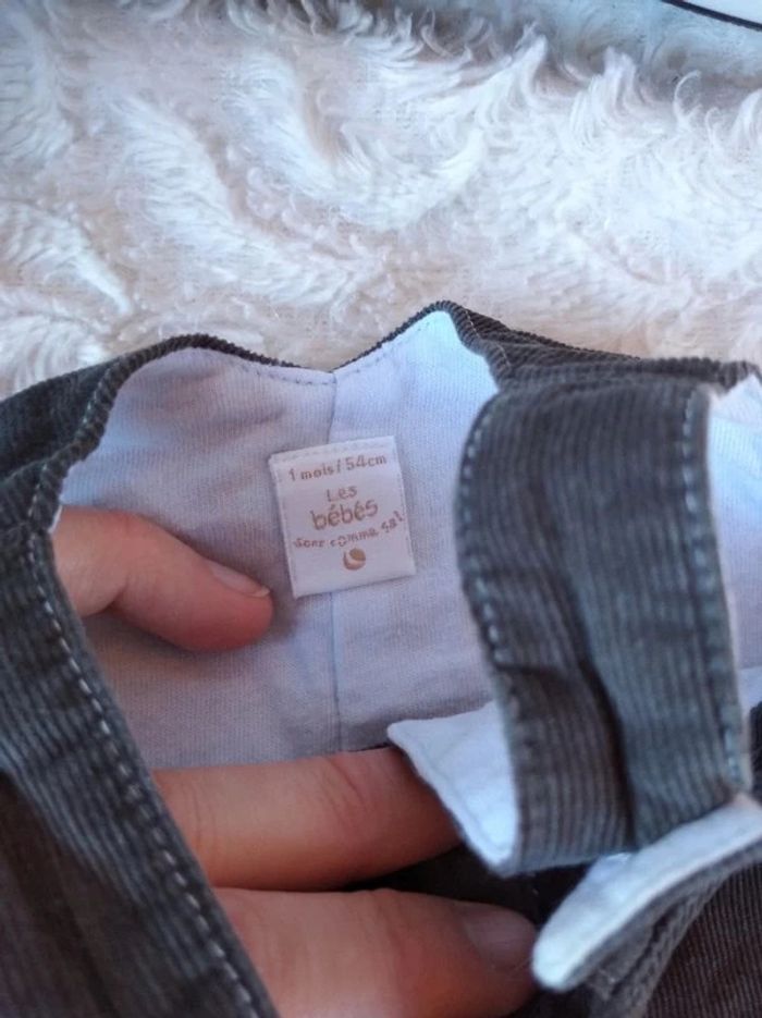 Salopette doublée velours Garçon 1 mois Hérisson Globe trotteur 100% coton - photo numéro 7