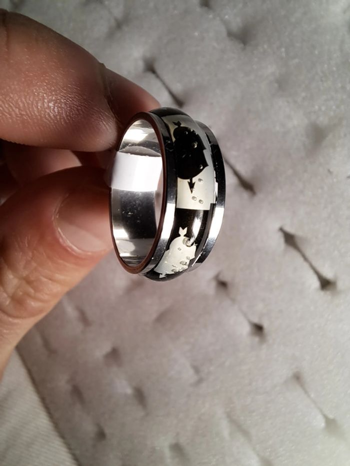 Bague acier inoxydable motifs - photo numéro 2