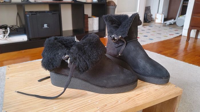 Boots bottine fourré véritable nubuk daim - photo numéro 20
