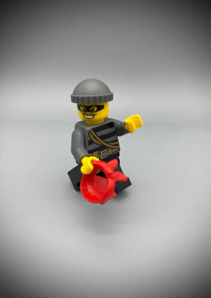 Minifigurine LEGO City cty0433 - Voleur en Bonnet Gris - Très bon état - photo numéro 5