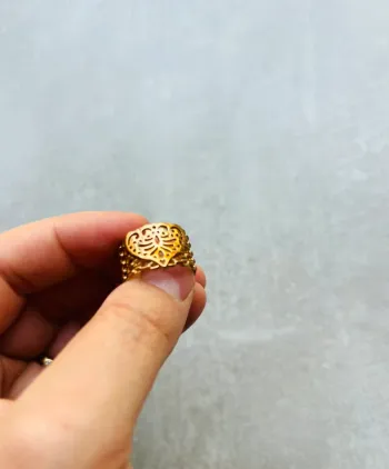 Magnifique bague femme T54 plaqué or