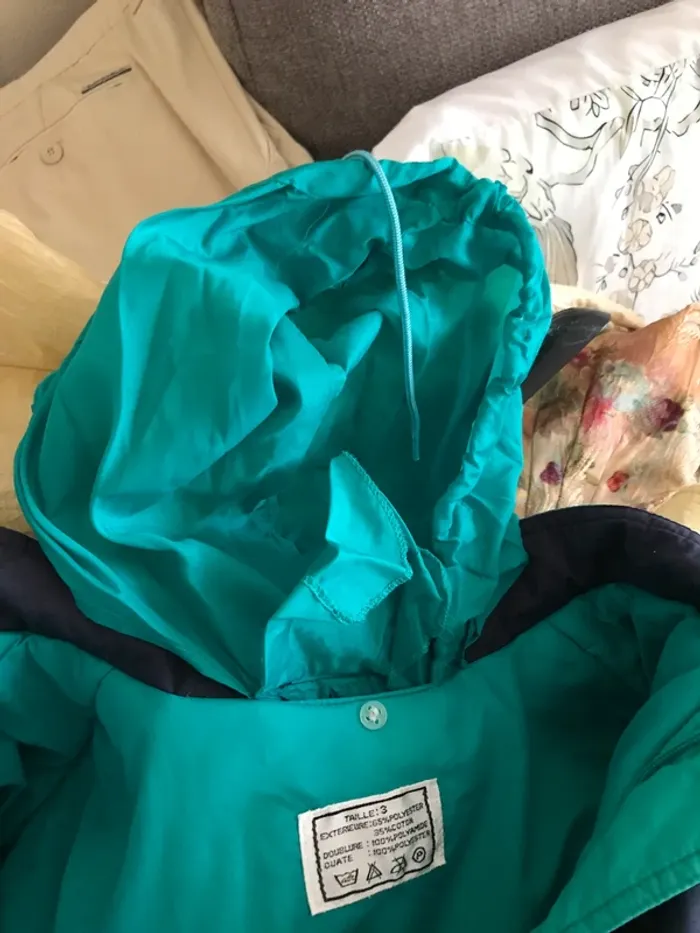 Parka anorak blouson ski taille 3 vert rétro vintage années 80 - photo numéro 5