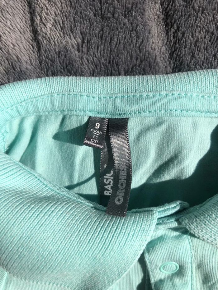 Body polo bébé garçon menthe Orchestra 9 mois - photo numéro 3