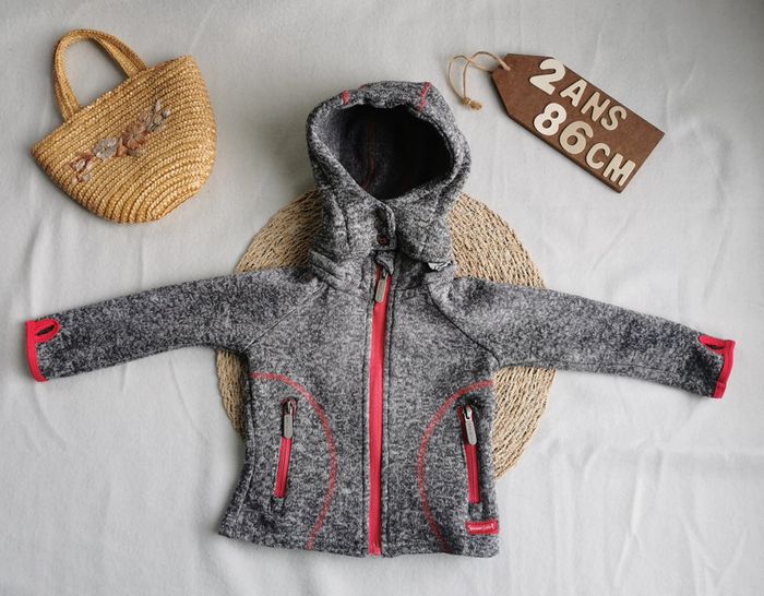 Gilet de ski 👸 à capuche amovible en maille twistée, orchestra, 2 ans