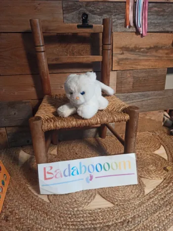 Peluche petit chat blanc Boulgom tbe