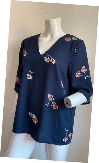 Blouse manches 3/4 bleue vero moda taille L