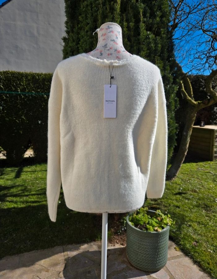 Gilet en alpaga et laine crème taille S/M - photo numéro 2