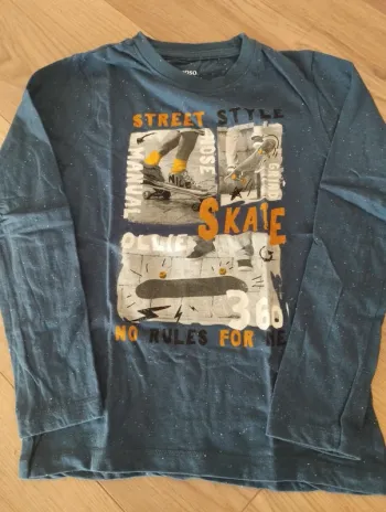 Tee shirt bleu manches longues in extenso 8 ans
