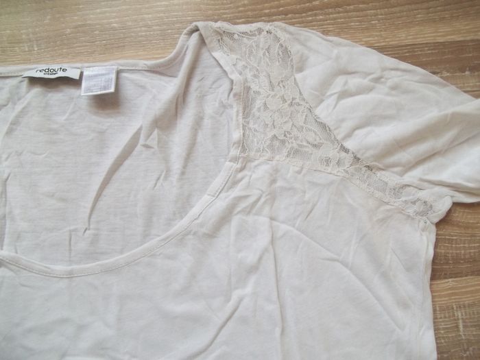 T-shirt fin dentelle La Redoute Création écru 46/48 - photo numéro 2