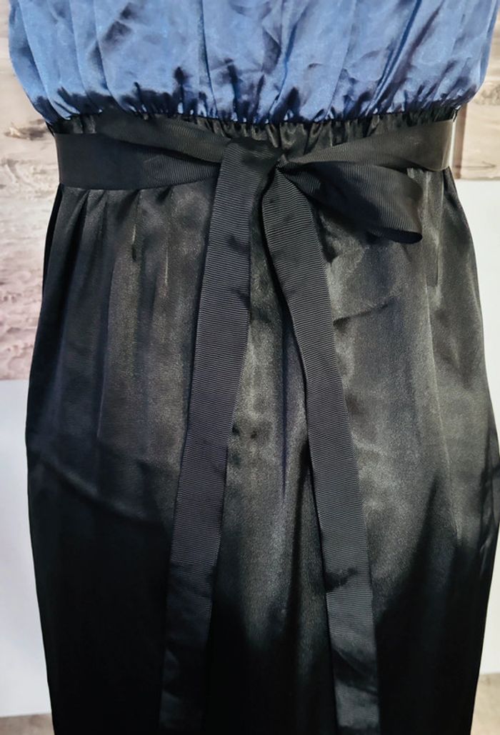 👗 Robe de soirée bustier satiné lila et noire taille 38 M #meimei - photo numéro 7