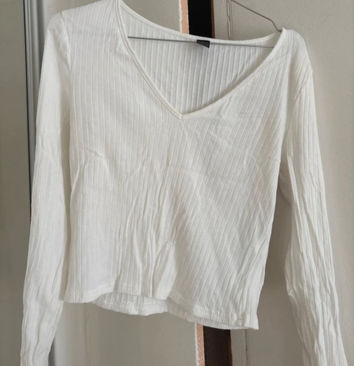 Top manches longues - croc top - Shein - taille L - 3€ - photo numéro 2