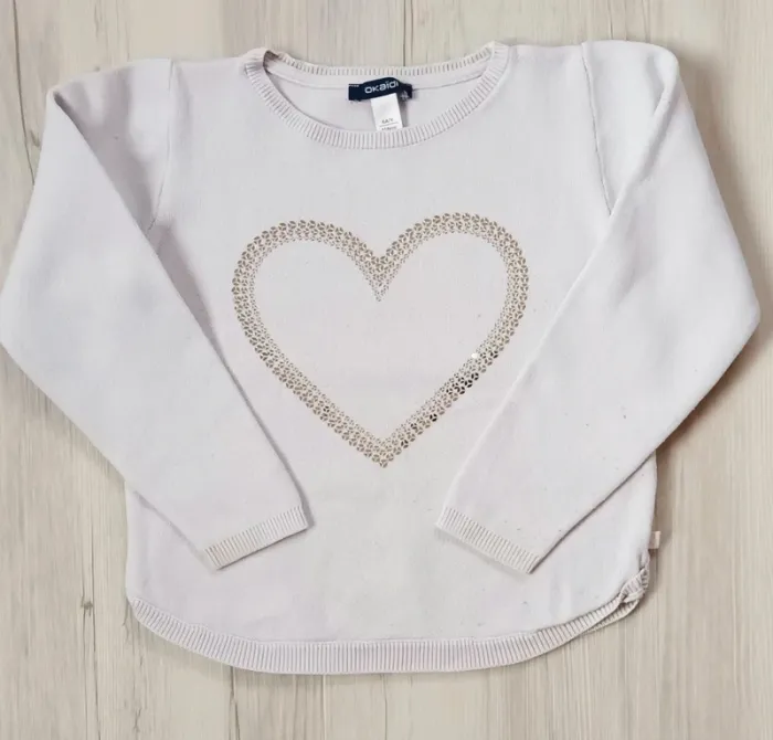 Pull cœur okaidi 6 ans