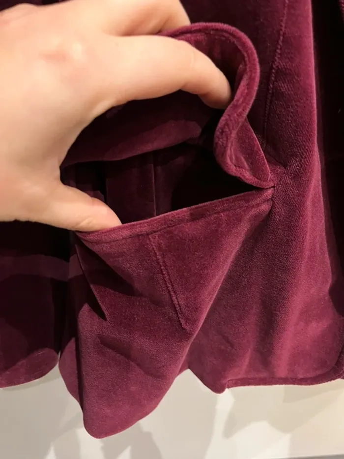 Veste blazer vintage velours nina ricci bordeaux - photo numéro 7