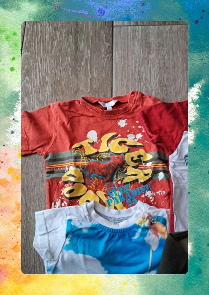 Lot tshirt 12 mois - photo numéro 4