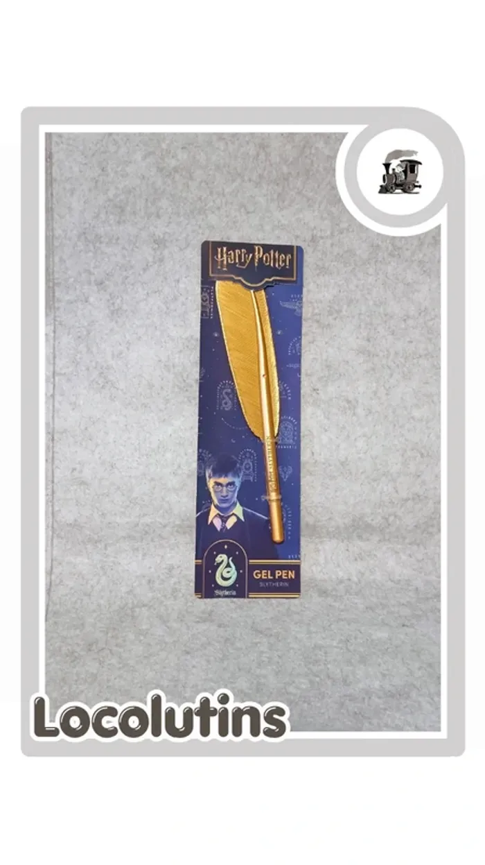 🚂 Stylo gel Harry Potter – Plume dorée Serpentard