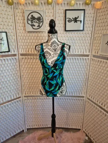 💕joli maillot de bain 1 pièce imprimé Green river étam femme T36💕